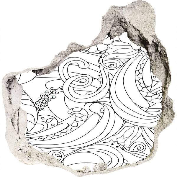 Autocollant à effet 3d trou Motif floral trou dans le mur