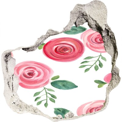 Autocollant à effet 3d trou Trou à fleurs dans le mur