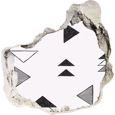 Sticker mural effet trou Motifs géométriques sur le mur