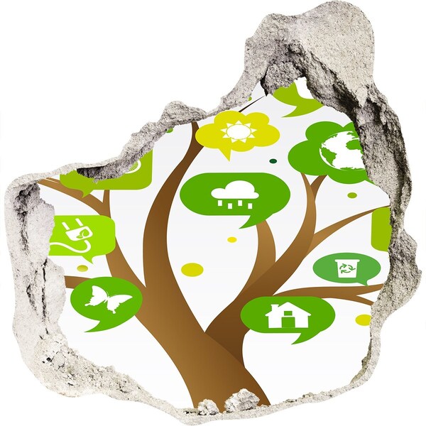 Autocollant mural trou Le monde vert de la nature