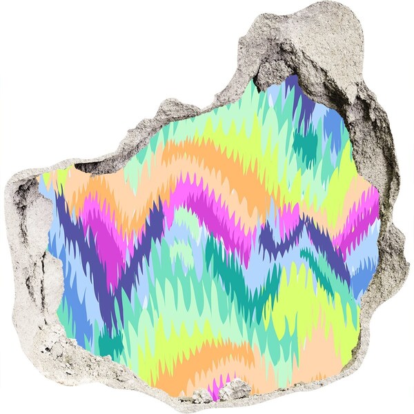 Sticker mural effet trou Une vague colorée sur le mur