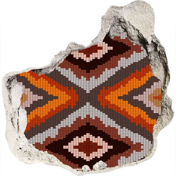 Autocollant à effet 3d trou Motifs de mosaïque aux couleurs terreuses