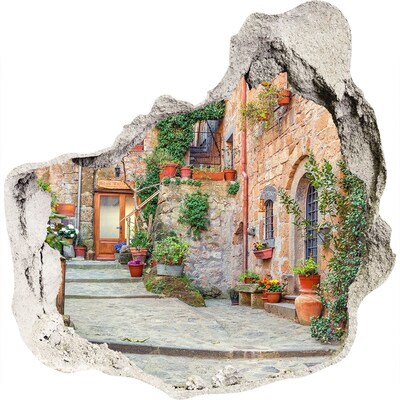 Autocollant à effet 3d trou Une charmante ville de Toscane