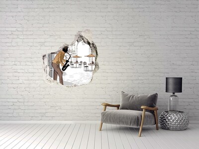 Autocollant à effet 3d trou Café musical à Paris