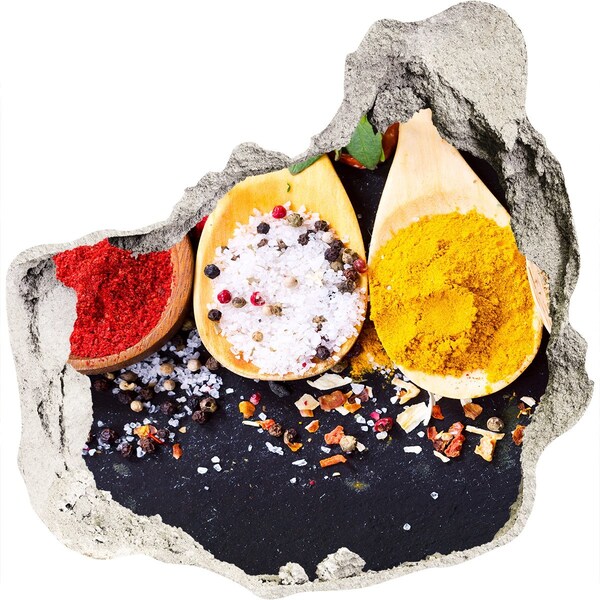 Sticker mural effet trou paradis des épices