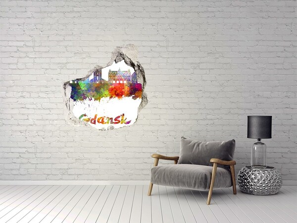 Autocollant à effet 3d trou Gdańsk aux couleurs de l'arc-en-ciel