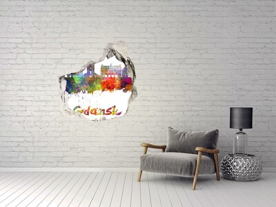 Autocollant à effet 3d trou Gdańsk aux couleurs de l'arc-en-ciel