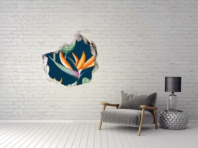 Autocollant mural trou Strelitzia royal grès