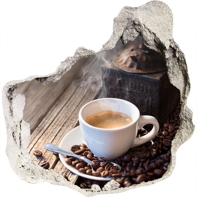 Sticker mural effet trou Un café dans un café chaleureux