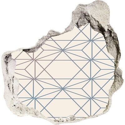 Sticker trou dans le mur Motif géométrique à travers un trou dans le mur