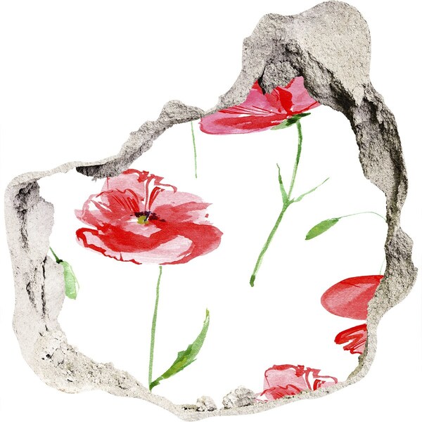 Sticker trou dans le mur Trou à fleurs dans le mur