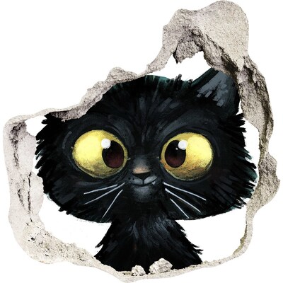 Sticker mural effet trou Illustration du chat grès