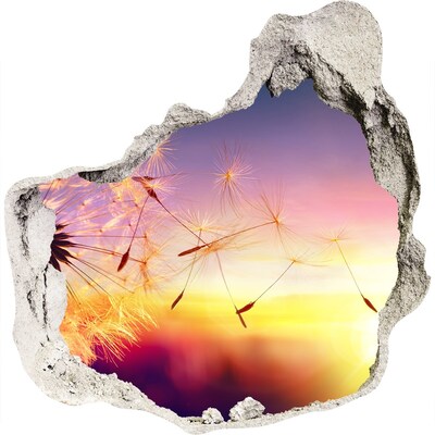 Autocollant mural trou Rêves de fleurs au coucher du soleil