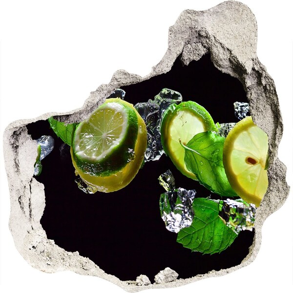 Sticker trou dans le mur Une dose de fraîcheur citronnée