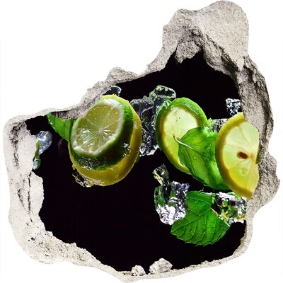 Sticker trou dans le mur Une dose de fraîcheur citronnée