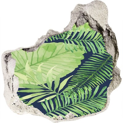 Autocollant à effet 3d trou Feuilles tropicales faune grès