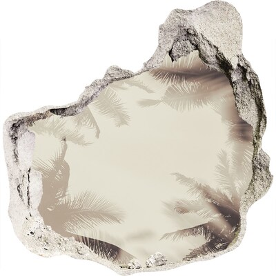 Sticker mural effet trou Oasis tropicale derrière le mur