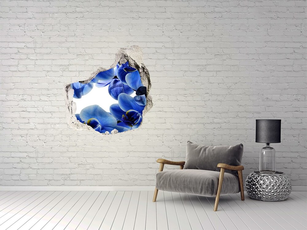 Autocollant mural trou Orchidée bleue grès