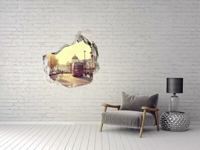 Sticker mural effet trou Une rue londonienne le matin