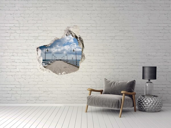 Autocollant à effet 3d trou Jetée en bord de mer