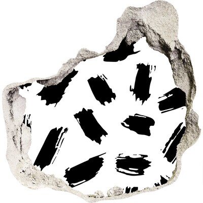 Autocollant à effet 3d trou Un mur abîmé avec des stries abstraites