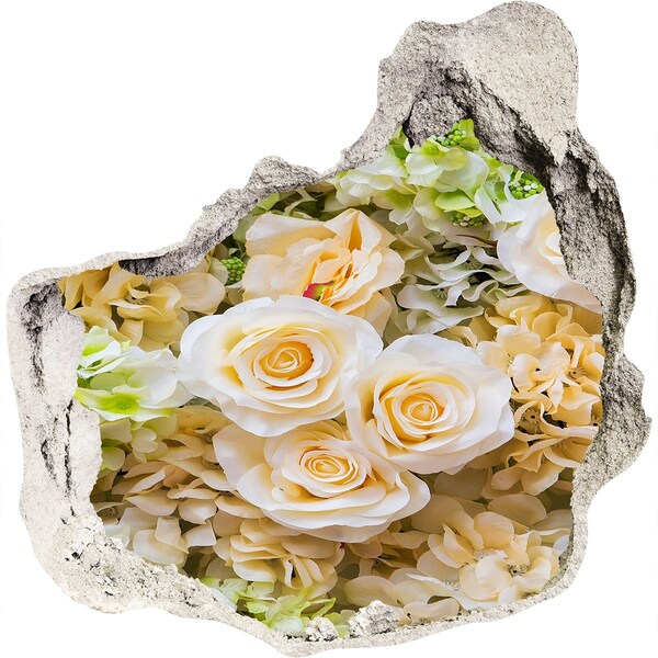 Autocollant à effet 3d trou Un paradis fleuri derrière le mur