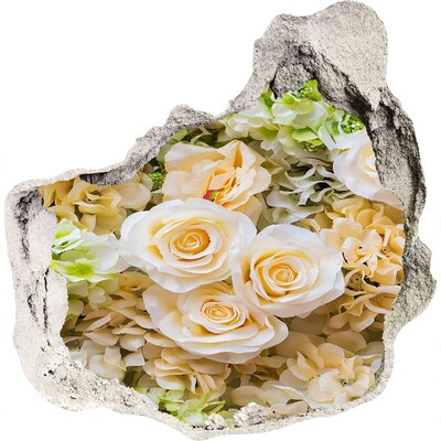 Autocollant à effet 3d trou Un paradis fleuri derrière le mur