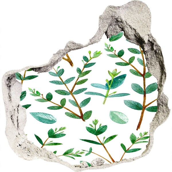 Autocollant mural trou Jardin vert en béton