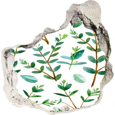 Autocollant mural trou Jardin vert en béton