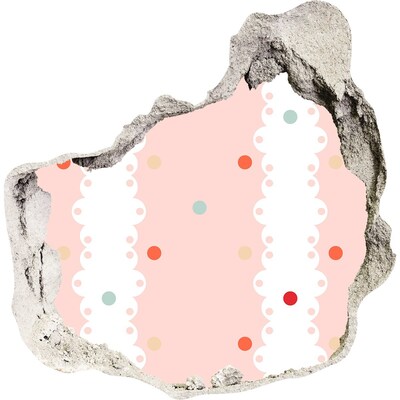 Autocollant à effet 3d trou Mur rose à pois
