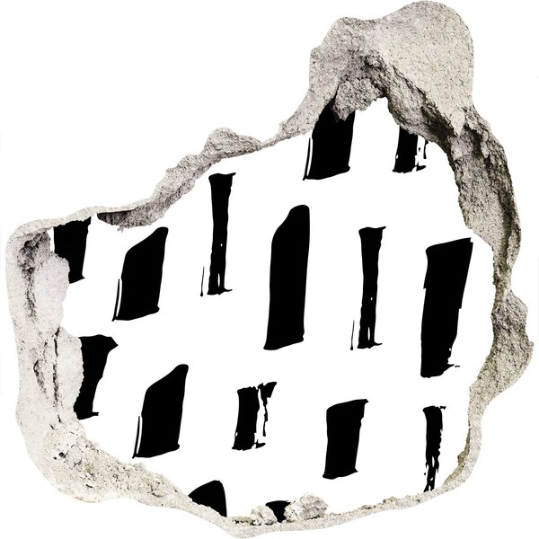 Sticker trou dans le mur Un mur en ruine surplombant la ville