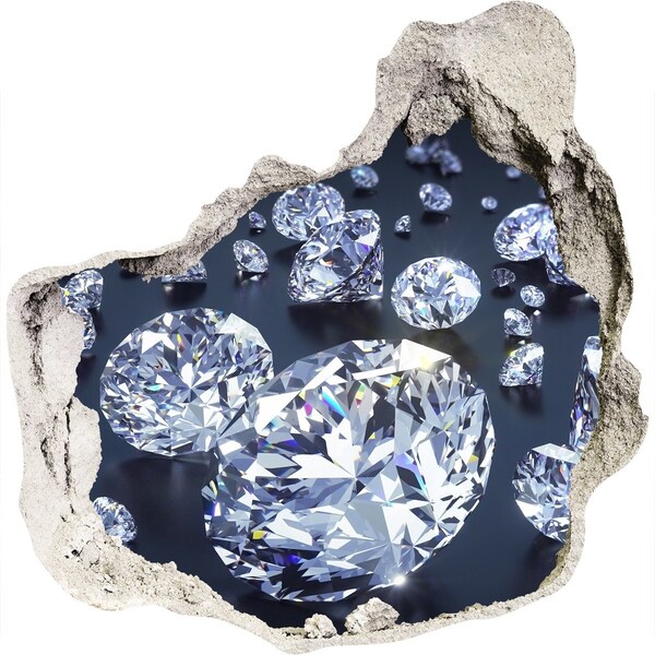 Sticker mural effet trou Des diamants brillants dans le mur