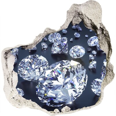 Sticker mural effet trou Des diamants brillants dans le mur