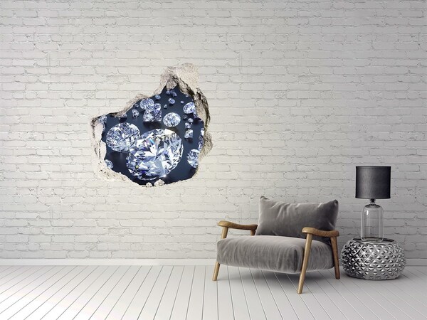 Sticker mural effet trou Des diamants brillants dans le mur