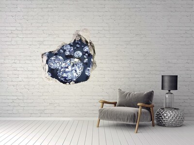 Sticker mural effet trou Des diamants brillants dans le mur