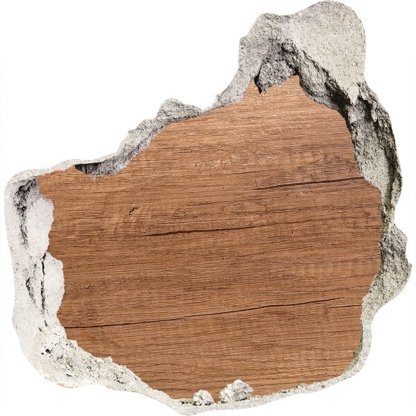 Sticker trou dans le mur Un mur abîmé avec une planche en bois