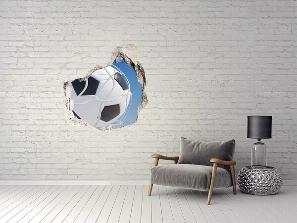 Sticker trou dans le mur Football en vol