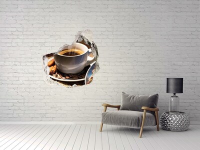 Autocollant mural trou Une tasse de café grès