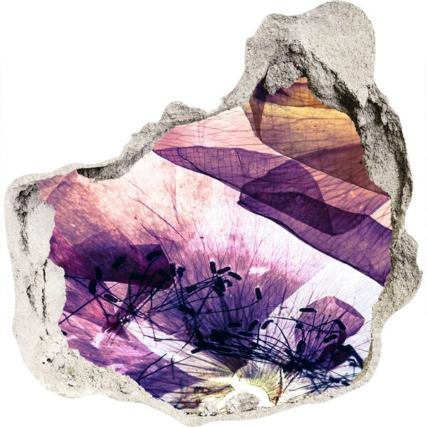 Autocollant à effet 3d trou Le monde floral derrière les murs