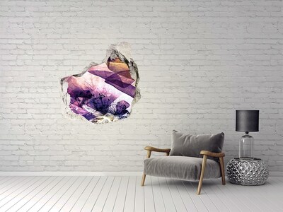 Autocollant à effet 3d trou Le monde floral derrière les murs