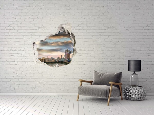 Autocollant à effet 3d trou Tower Bridge à Londres