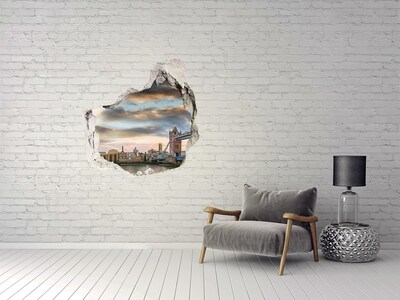 Autocollant à effet 3d trou Tower Bridge à Londres