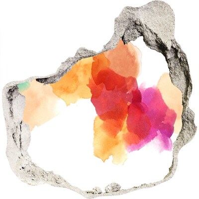 Sticker mural effet trou trou coloré dans le mur