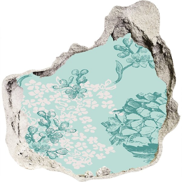 Sticker mural effet trou Peinture murale florale Hole in the Wall