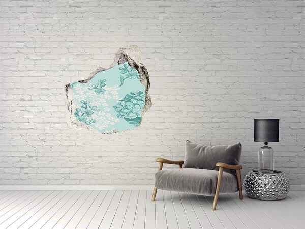 Sticker mural effet trou Peinture murale florale Hole in the Wall