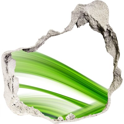 Autocollant à effet 3d trou Prairie verte à travers un trou dans le mur