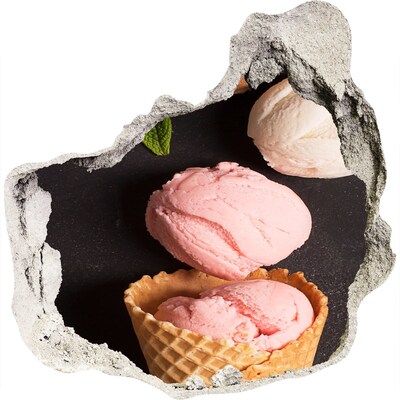 Autocollant à effet 3d trou Fête de la crème glacée Hole in the Wall