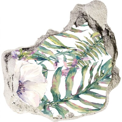 Autocollant mural trou Jardin tropical derrière le mur