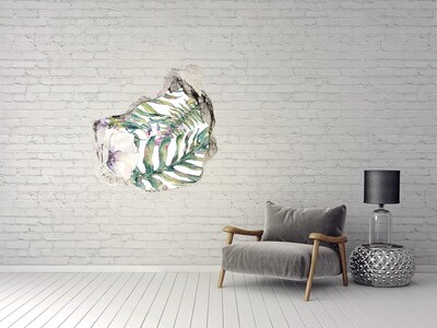 Autocollant mural trou Jardin tropical derrière le mur