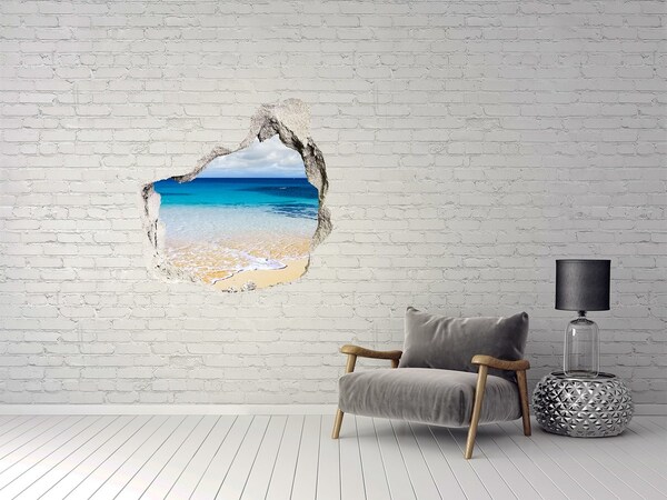 Sticker mural effet trou Mer calme grès